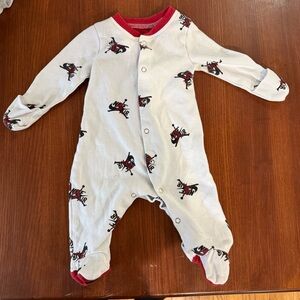 Jordan Infant 3M Footed Onesie – White/Red Jumpman Print